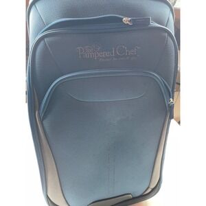 Super Rare Pampered Chef Rolling Carry On Luggage‎ Suitcase Wheeled Travel Bag